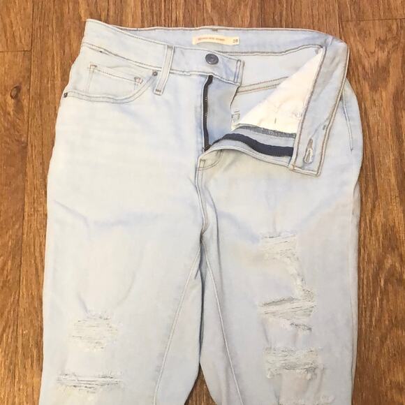 Levi’s 721 High Rise Skinny Distressed Light Wash Denim Jeans Size 28 - Picture 4 of 16
